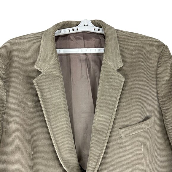 Brad Whitney Mens Beige Corduroy Blazer Size 56 Classic 2 Button Suit Jacket - Picture 6 of 11